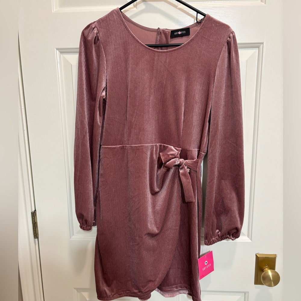 Amy Byer pink mauve glitter dress. Never worn NWT